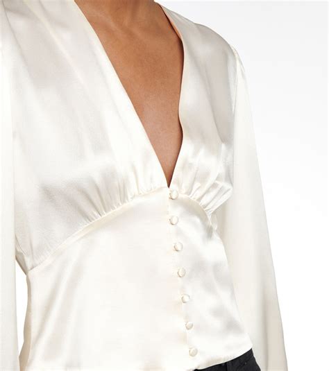 blouse yves saint laurent|saint laurent silk blouse.